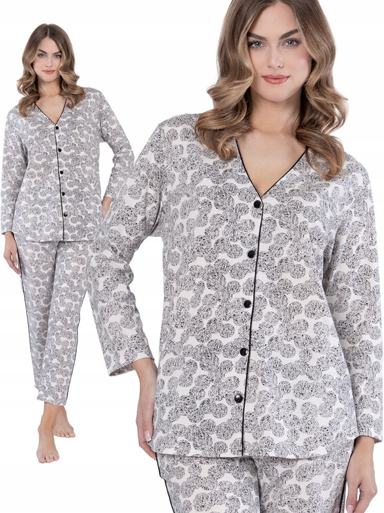 Leveza Bronia – styl a pohodlí v jednom – rozepínací dámské pyžamo XXL