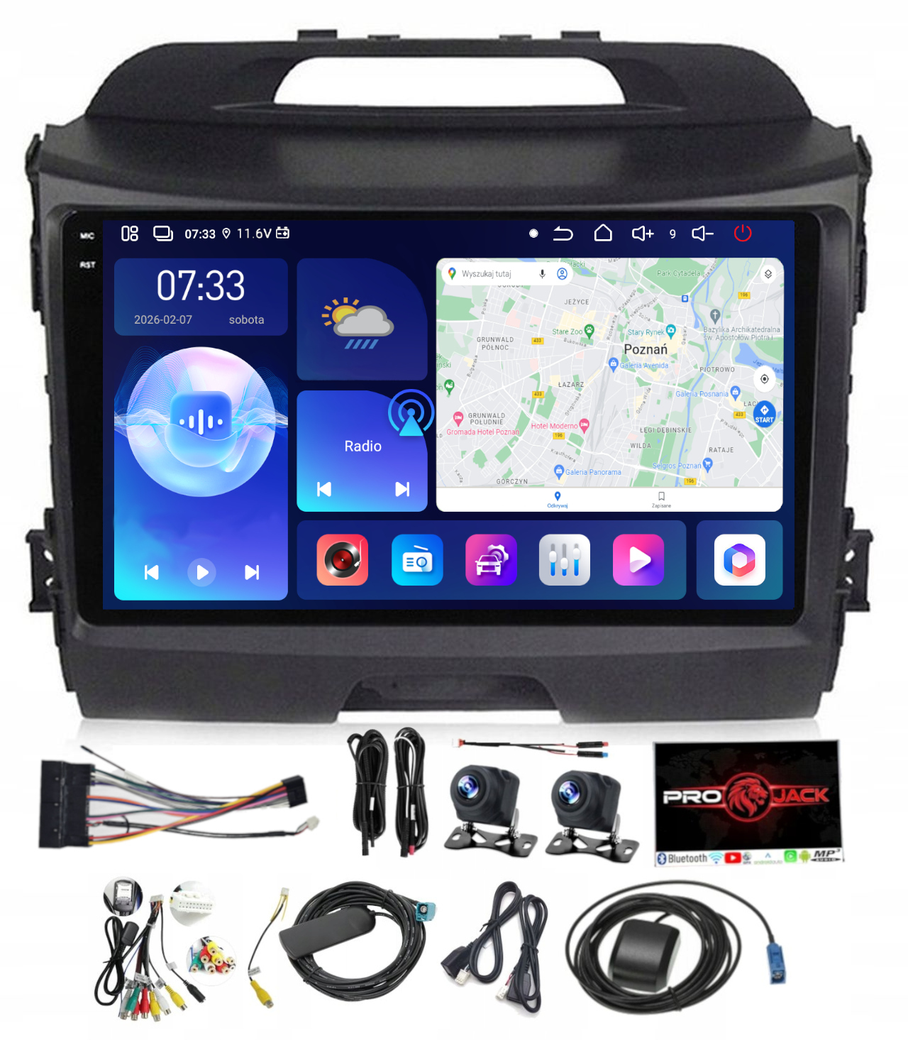 Gps Rádio Android Kia Sportage 2010-2015 Carplay Wifi Usb 128 Gb Sim Modem