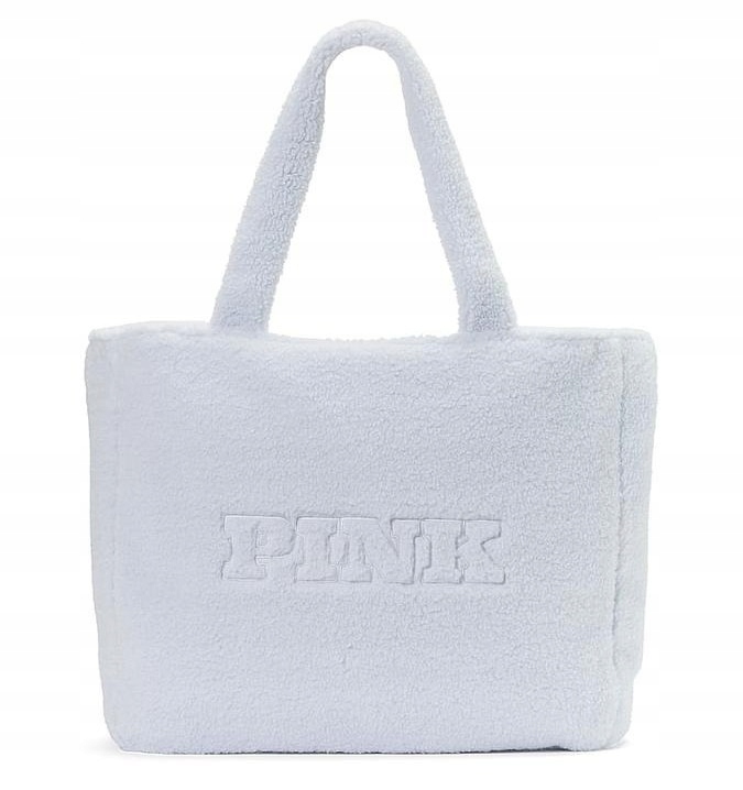 Velká taška typu tote s kožíškem Victoria's Secret Pink, modrá
