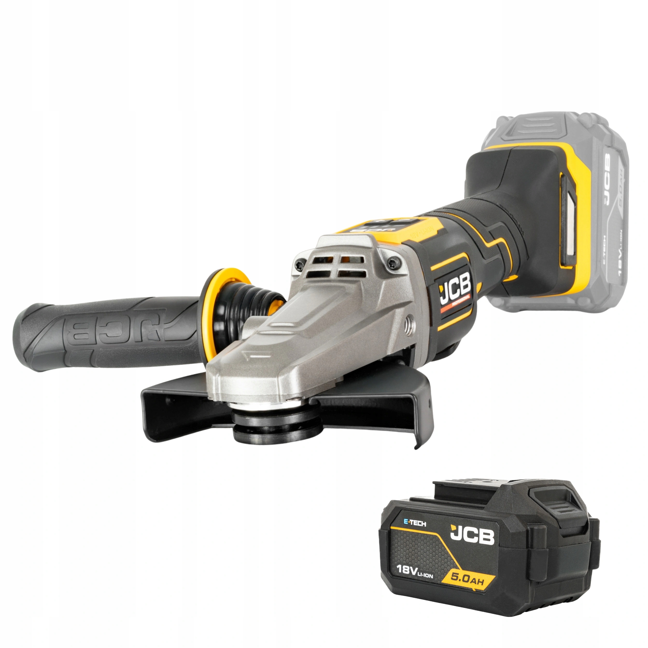 Jcb Professional 18V Szlifierka Kątowa Włącznik Łopatkowy Akumulator 5Ah