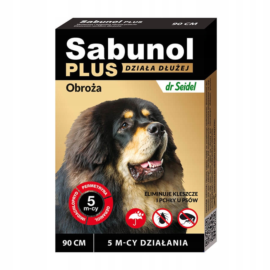 

Sabunol Obroża Plus 90 cm na pchły kleszcze 5 mies