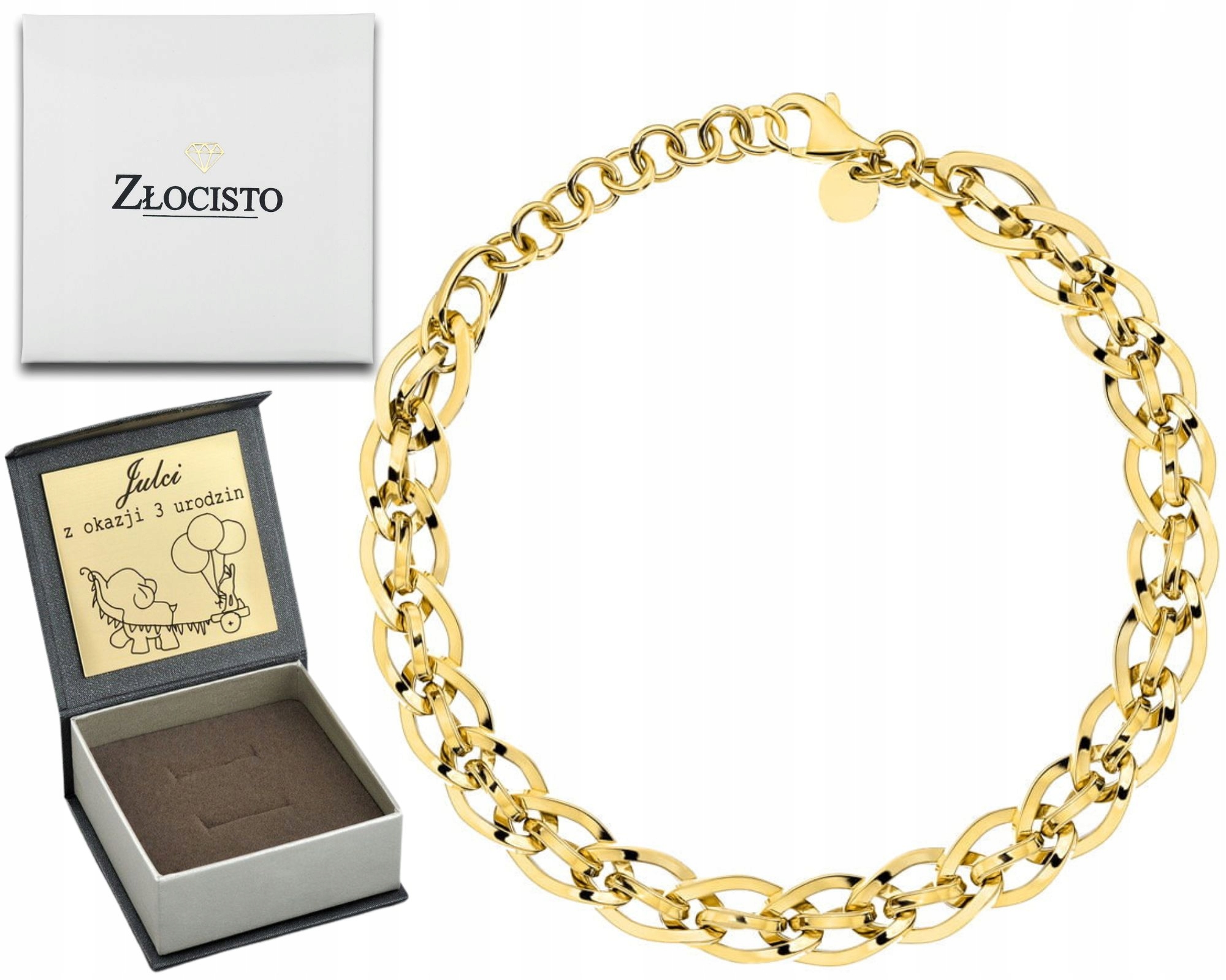 Zlatý Náramek Kolekce Grande 585 Gravírování Dárek