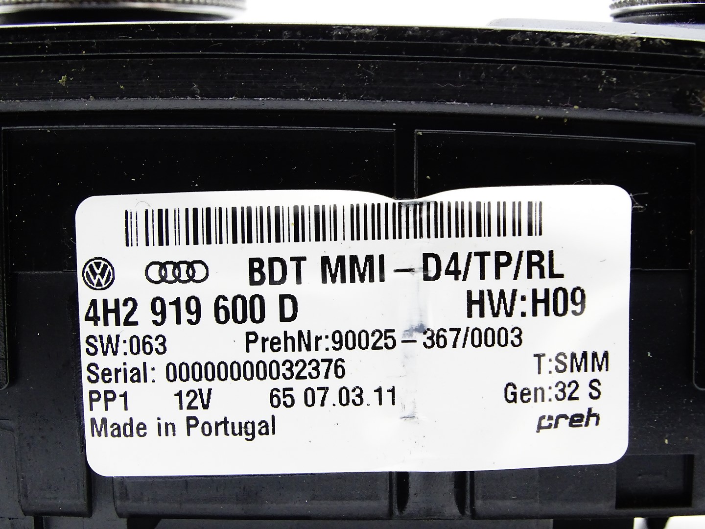 PANEL switch of control RADIA MMI NAVI navigation devices AUDI A8 D4 4H2919600D