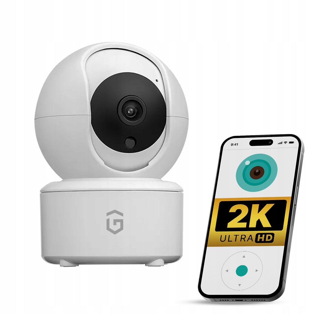 Kamera Wewnętrzna Ip WiFi Obrotowa 4 Mpx 4 Mp 2K Zoom Do Dziecka Psa Kota