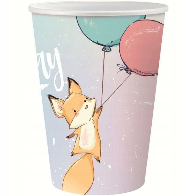 kubeczki HAPPY BIRTHDAY papierowe LISEK pastel x6