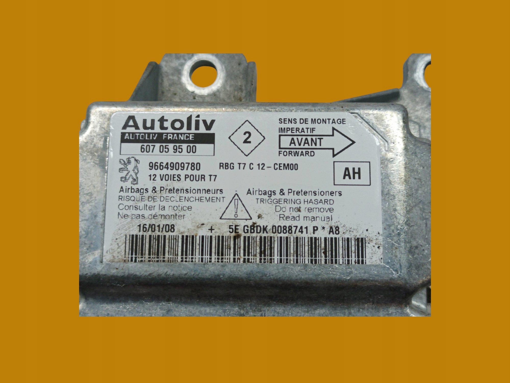 SENSOR airbag 9664909780 Peugeot 308 and (2007-2014)