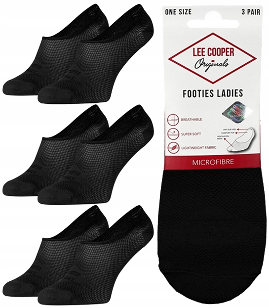 

Lee Cooper Stopki Balerinki Czarne 3-PAK