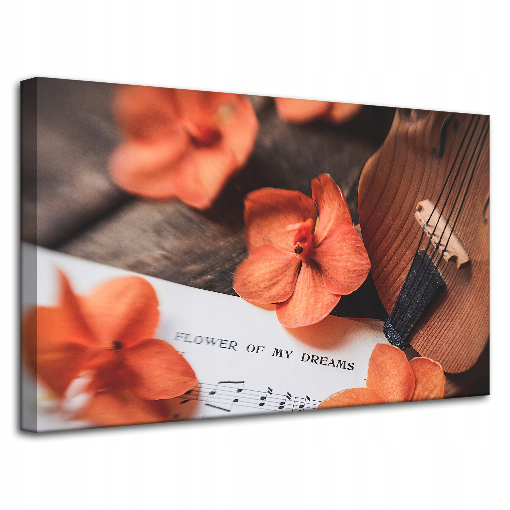 Obraz na plátně Hudba Noty Housle Květiny 80x50