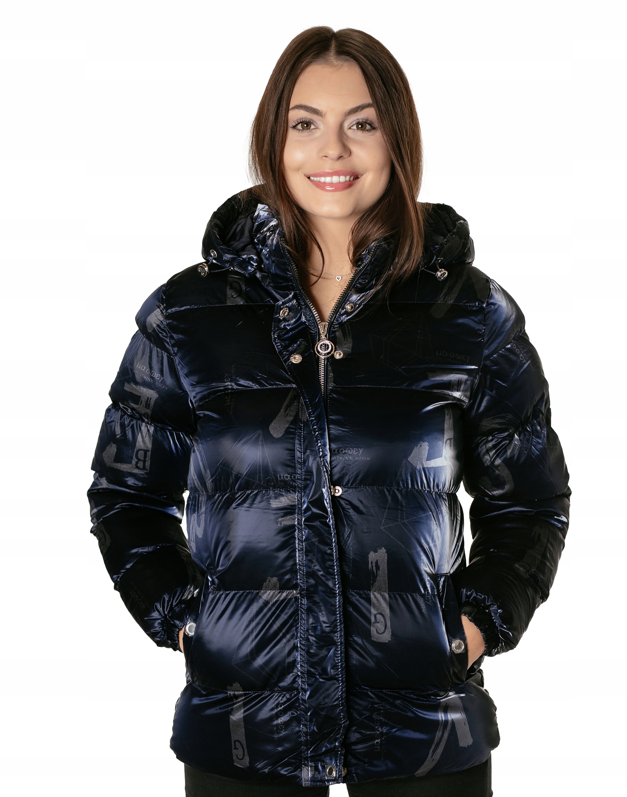 Teplá dámská zimní zateplená péřová bunda prošívaná na zimu 36034-03 XL