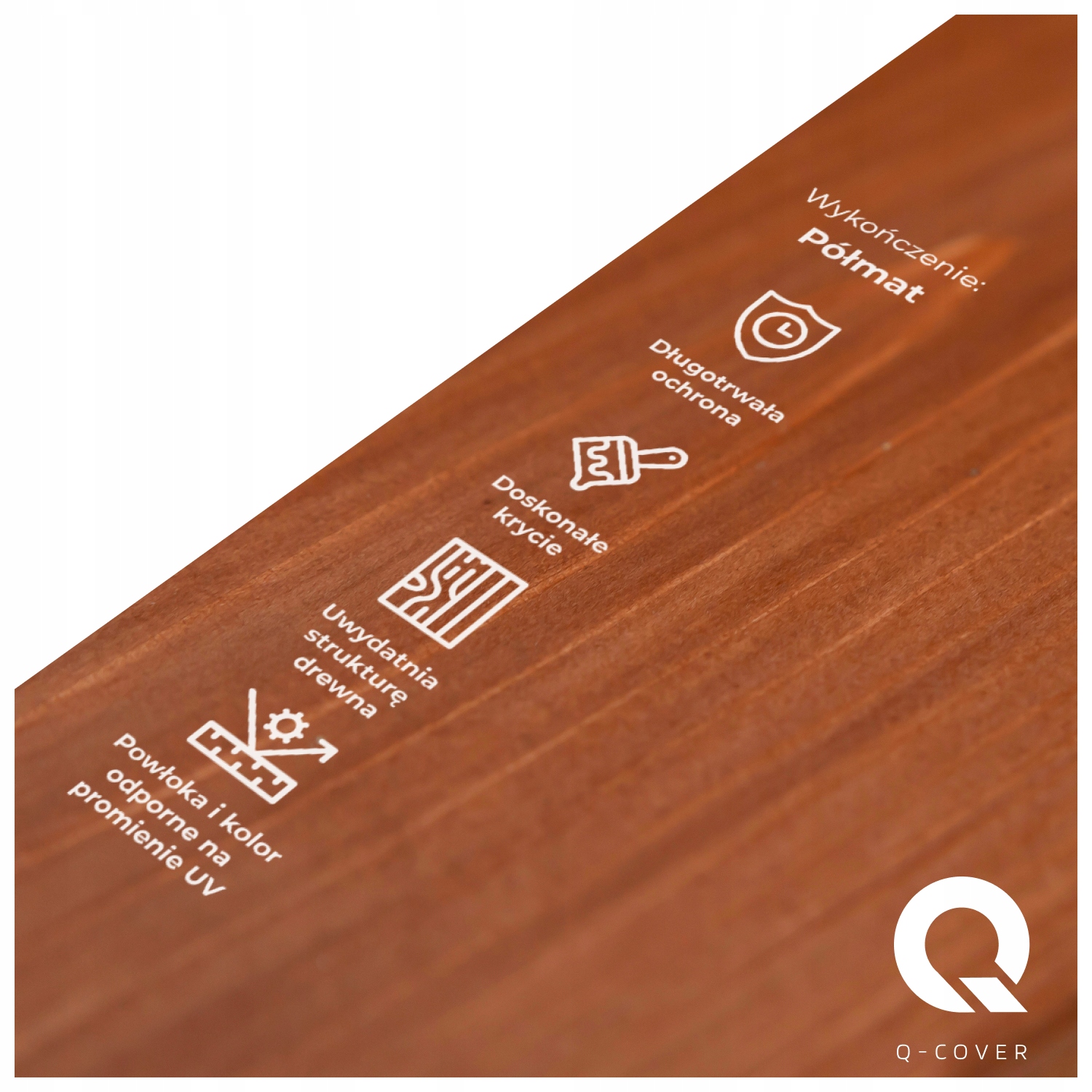 LAKIEROBEJCA DO DREWNA 3W1 EXTRA LAZURA ORZECH JASNY PÓŁMAT 5L OCHRONNA Marka Q-COVER