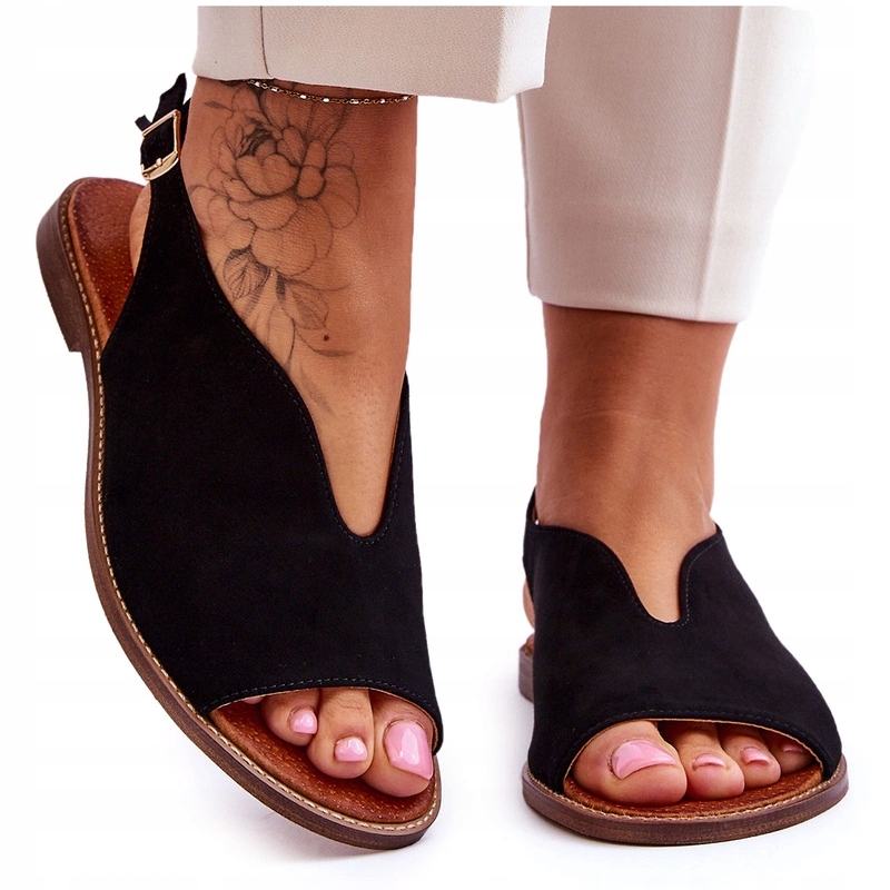 Semišové Sandály Lewski Shoes 3220/X Černé 37