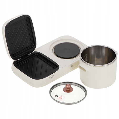 Stacja Śniadaniowa 2w1 Adler AD 6421 - Grill i Garnek Retro