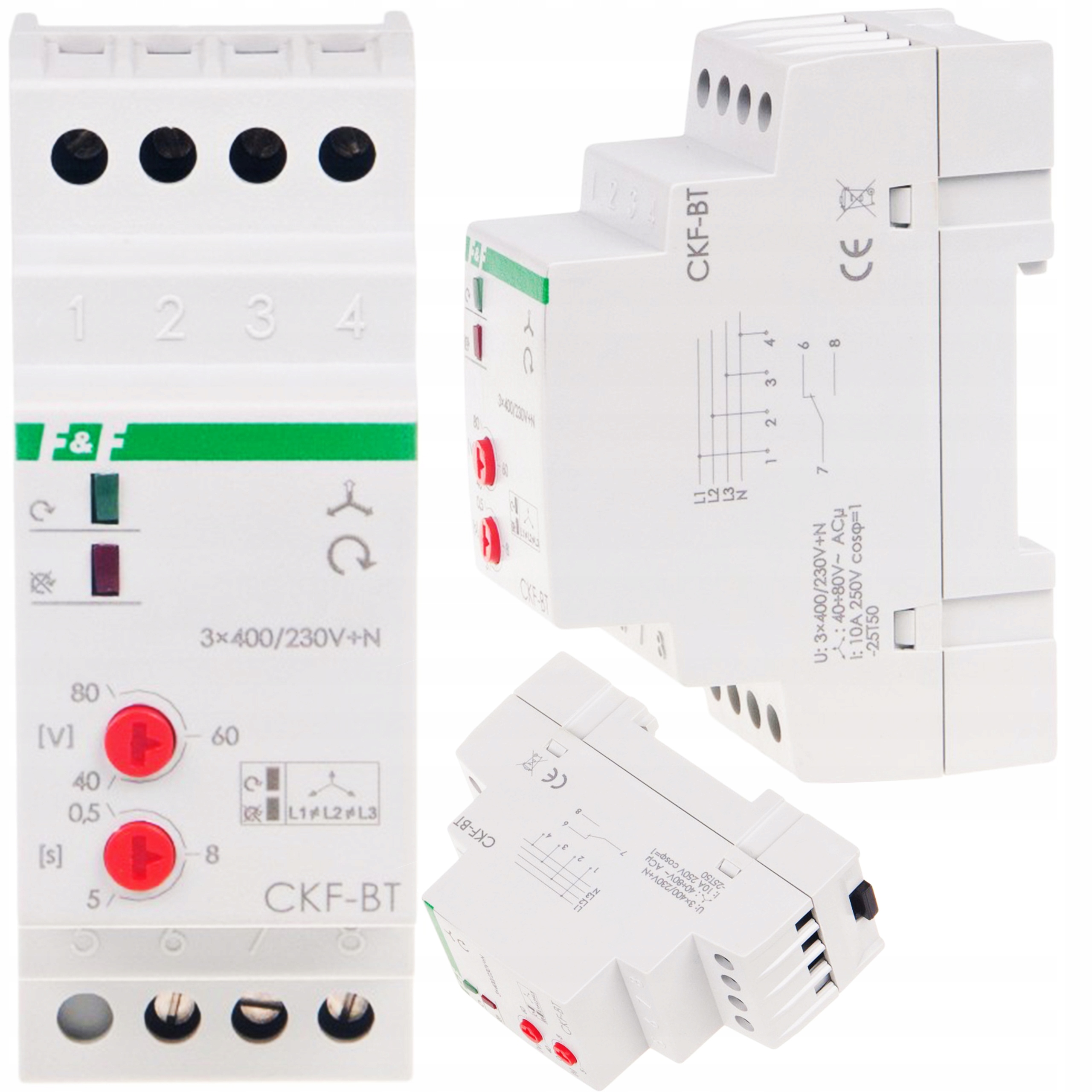 Reléový Senzor pořadí výpadku fázové asymetrie 10A 1,6W 40-80V 3×400V+N