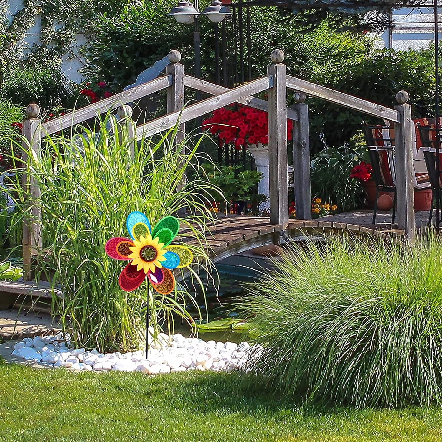 WIATRAK WIATRACZEK DO OGRODU OGRODOWY KOLOROWY DLA DZIECI OZDOBA 80 cm Kod producenta 0782