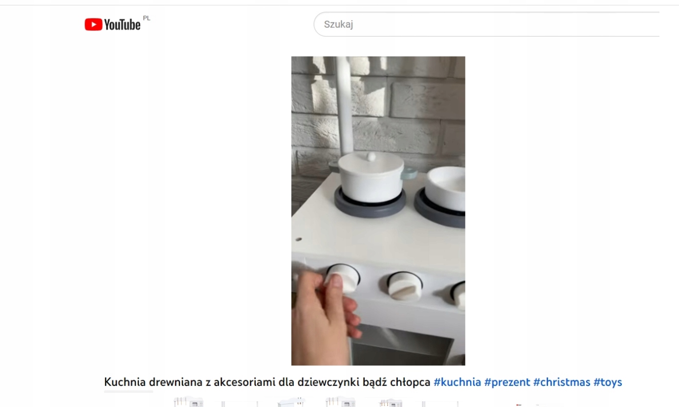 KUCHNIA DREWNIANA DLA DZIECKA Z AKCESORIAMI BIAŁA KUCHENKA DLA DZIECKA Stan opakowania oryginalne