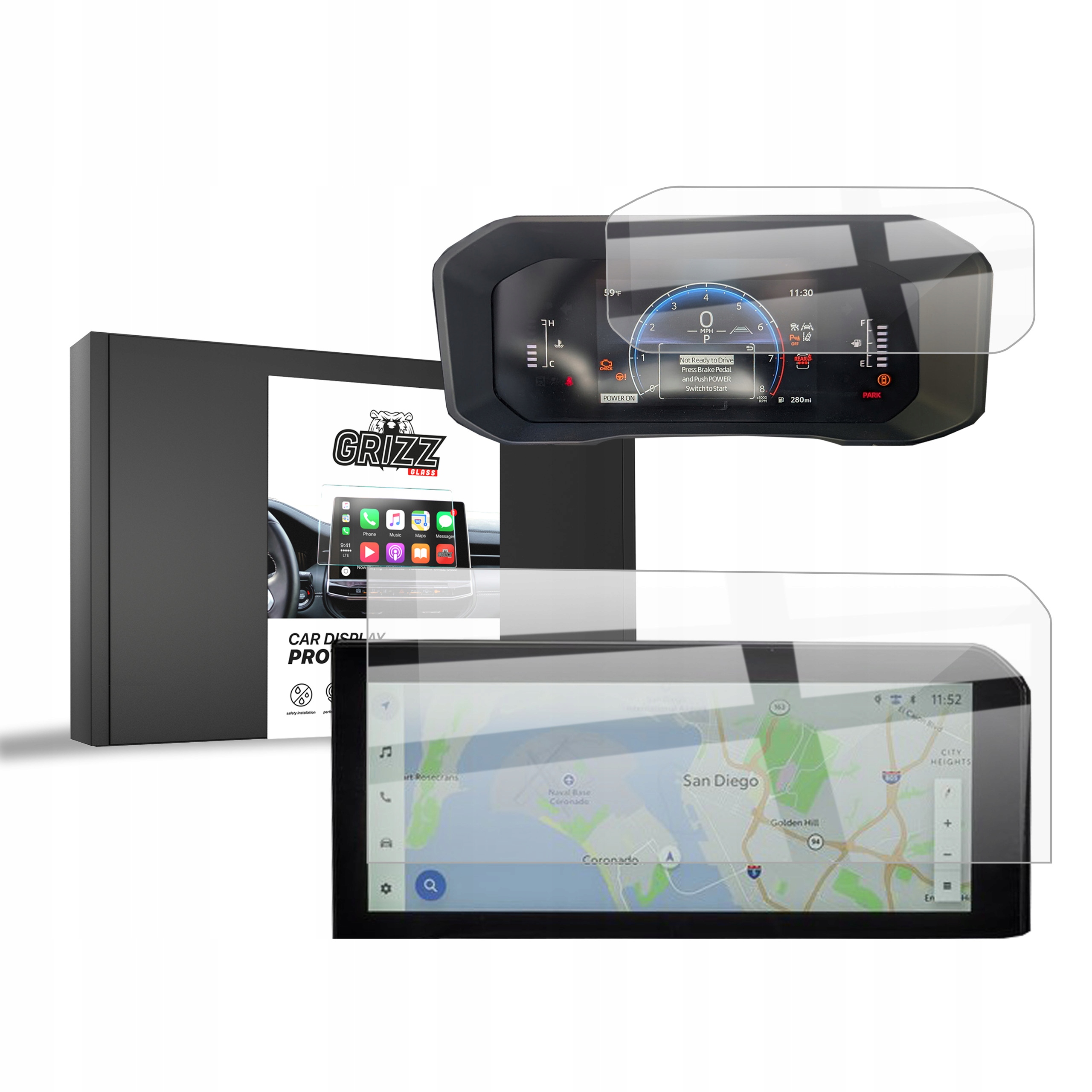 2w1 Folia Ceramiczna do Toyota Land Cruiser 8 12,3" (2024-2025)