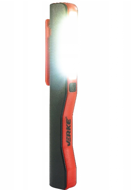 LATARKA WARSZTATOWA LAMPKA USB LED COB AKU LAMPA Kolor dominujący pomarańcze i czerwienie