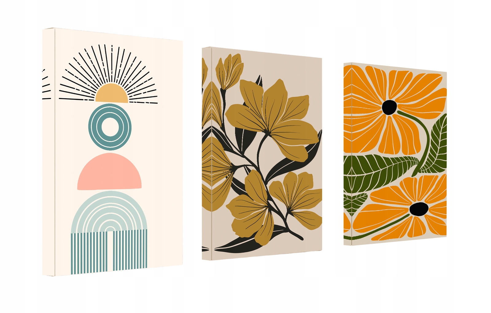 Moderní Obraz Do Obývacího Pokoje, Ložnice Na Plátně Triptych Styl Boho 120x60