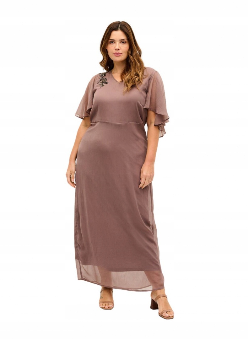 Zizzi Elegantní Šaty Maxi Braz 744A 44