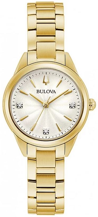 Módní Zlaté Dámské Hodinky Bulova 97P150 Sutton S Diamanty 28 MM Krabička