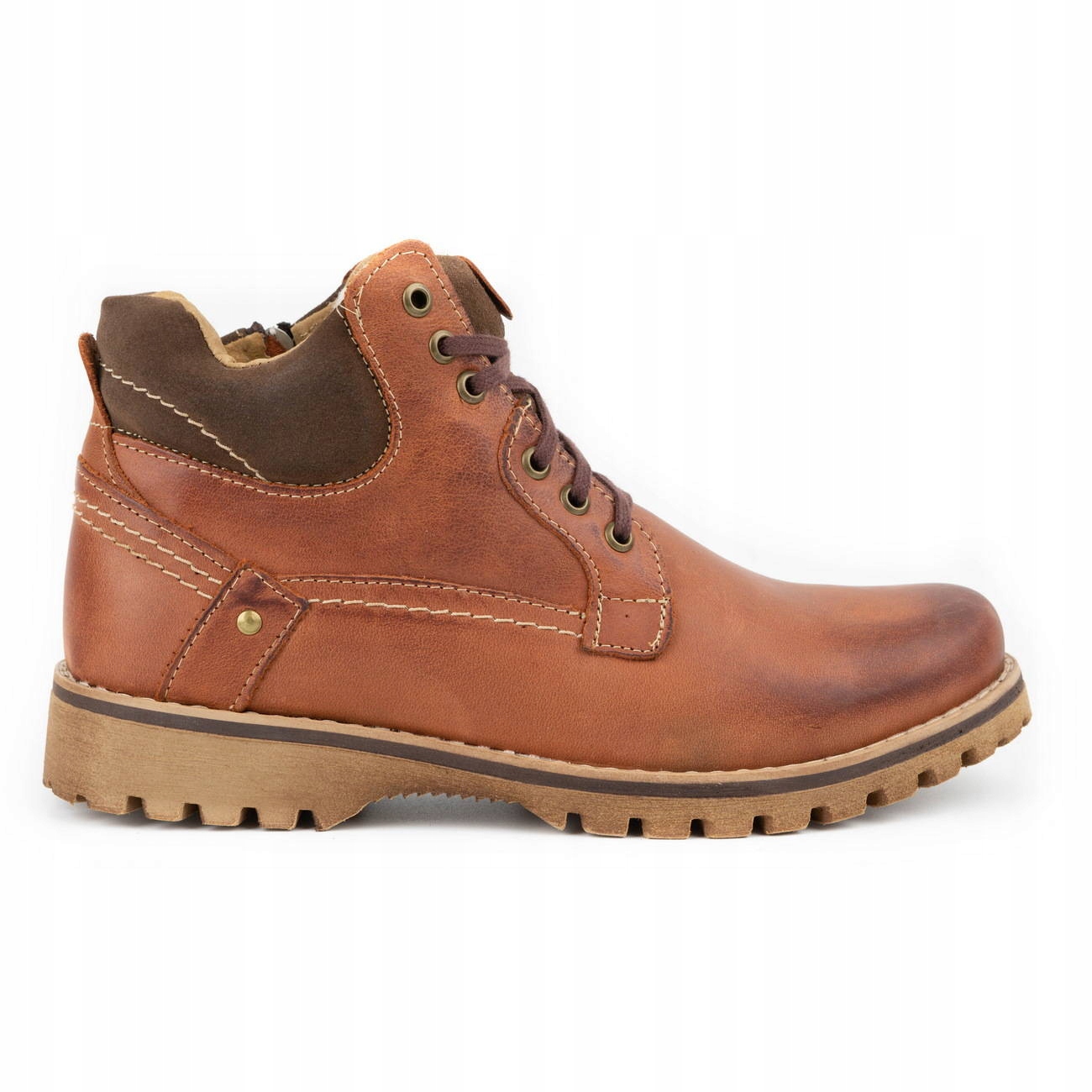 

Buty Ocieplane Trzewiki Skóra Pl 885 Ceglane 42