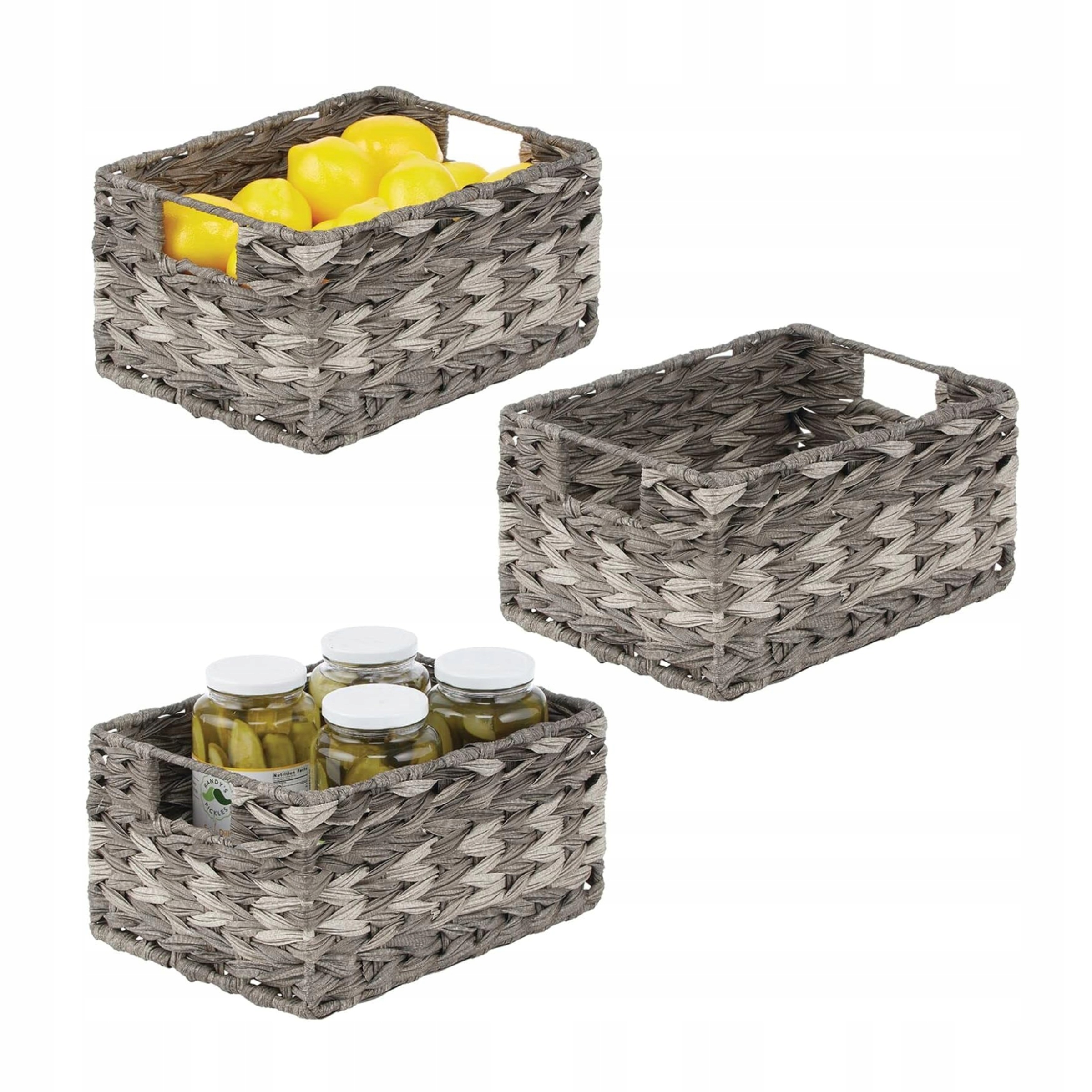 Úložné košíky 3 Ks Pletený univerzální organizér 30x40 cm