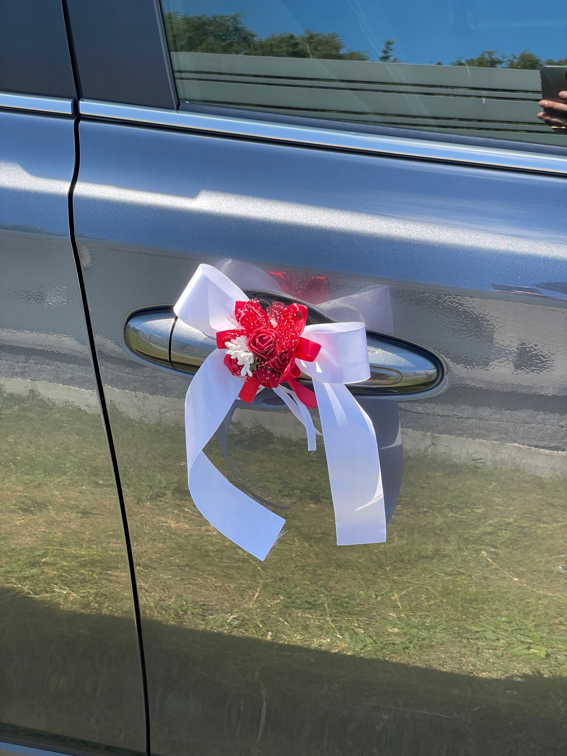 Kokarda dekoracja samochodu / krzeseł ślub czerwony Marka bez marki