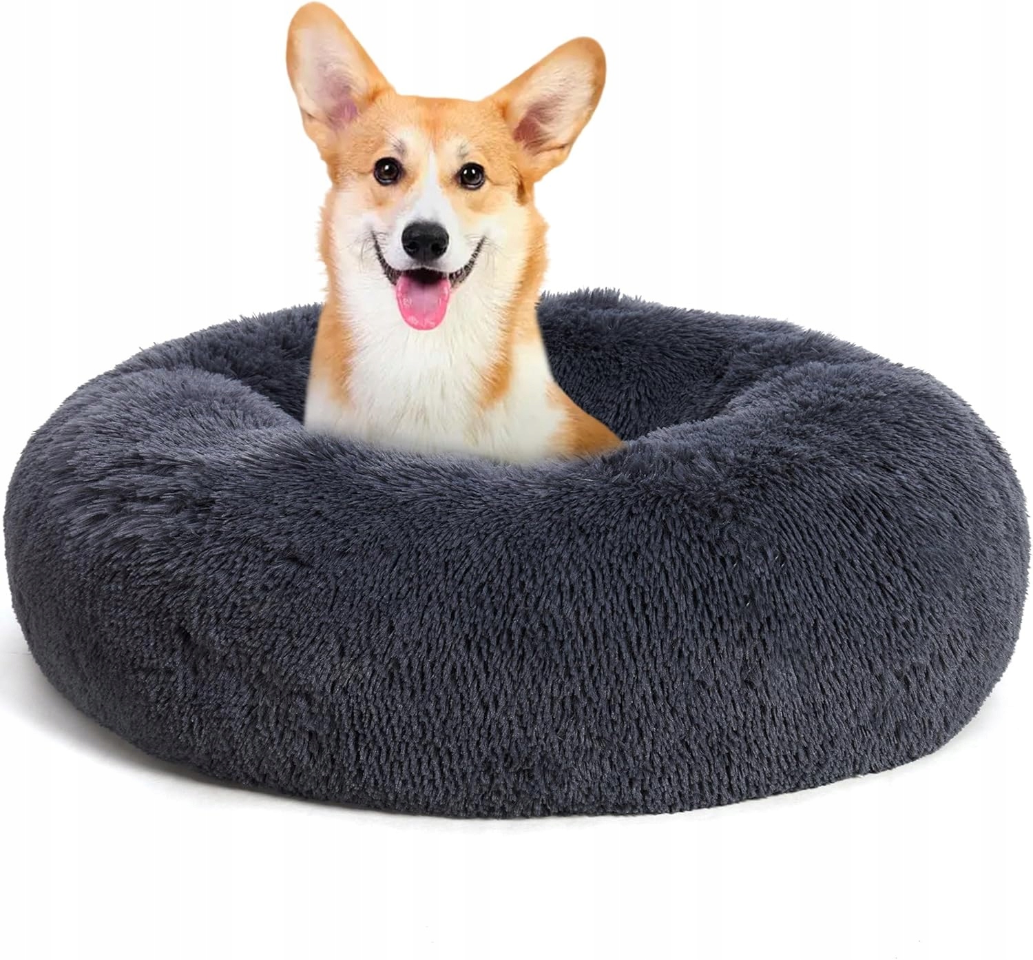 Levně Kulaté Ortopedické pelíšek pro psa 70cm Donut Kobliha Tmavě-Šedá