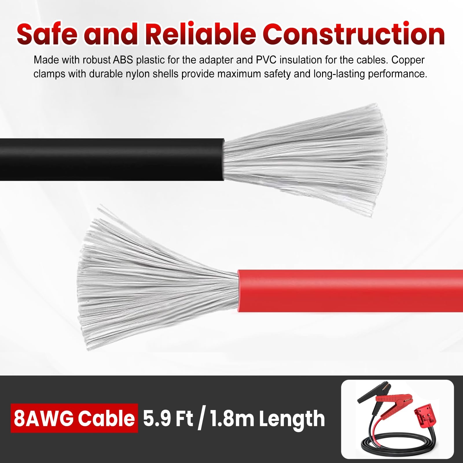 TKSE Adapter Rozruchowy 1.8M Zestaw Awaryjny 8AWG Do Milwaukee M18 — miniatura 4