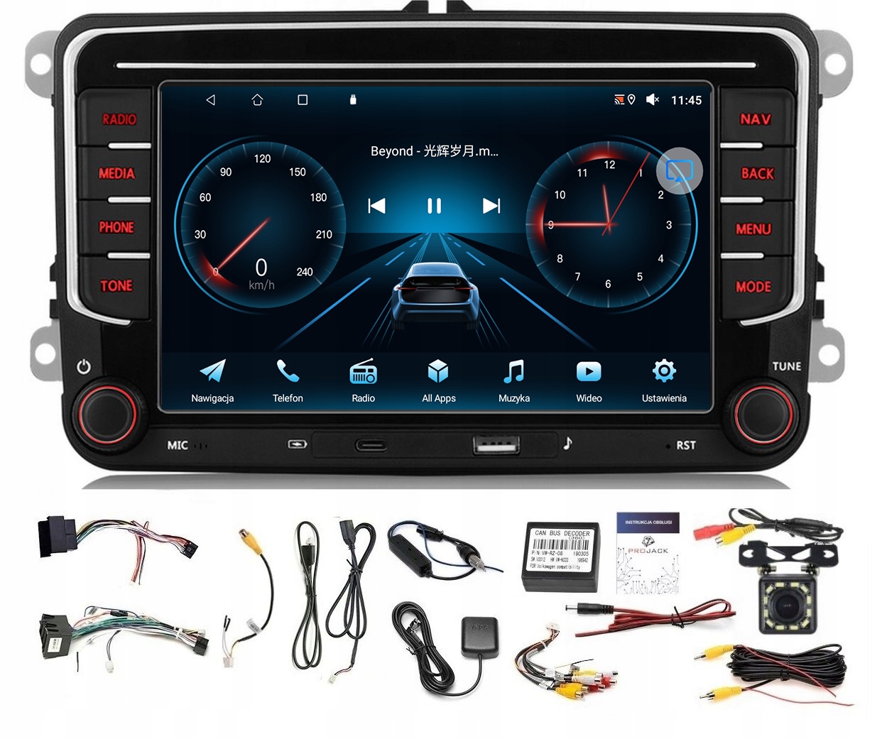Rádio Navigácia Gps Android Vw Caddy 2004-2020 Wifi Carplay 6GB 128GB