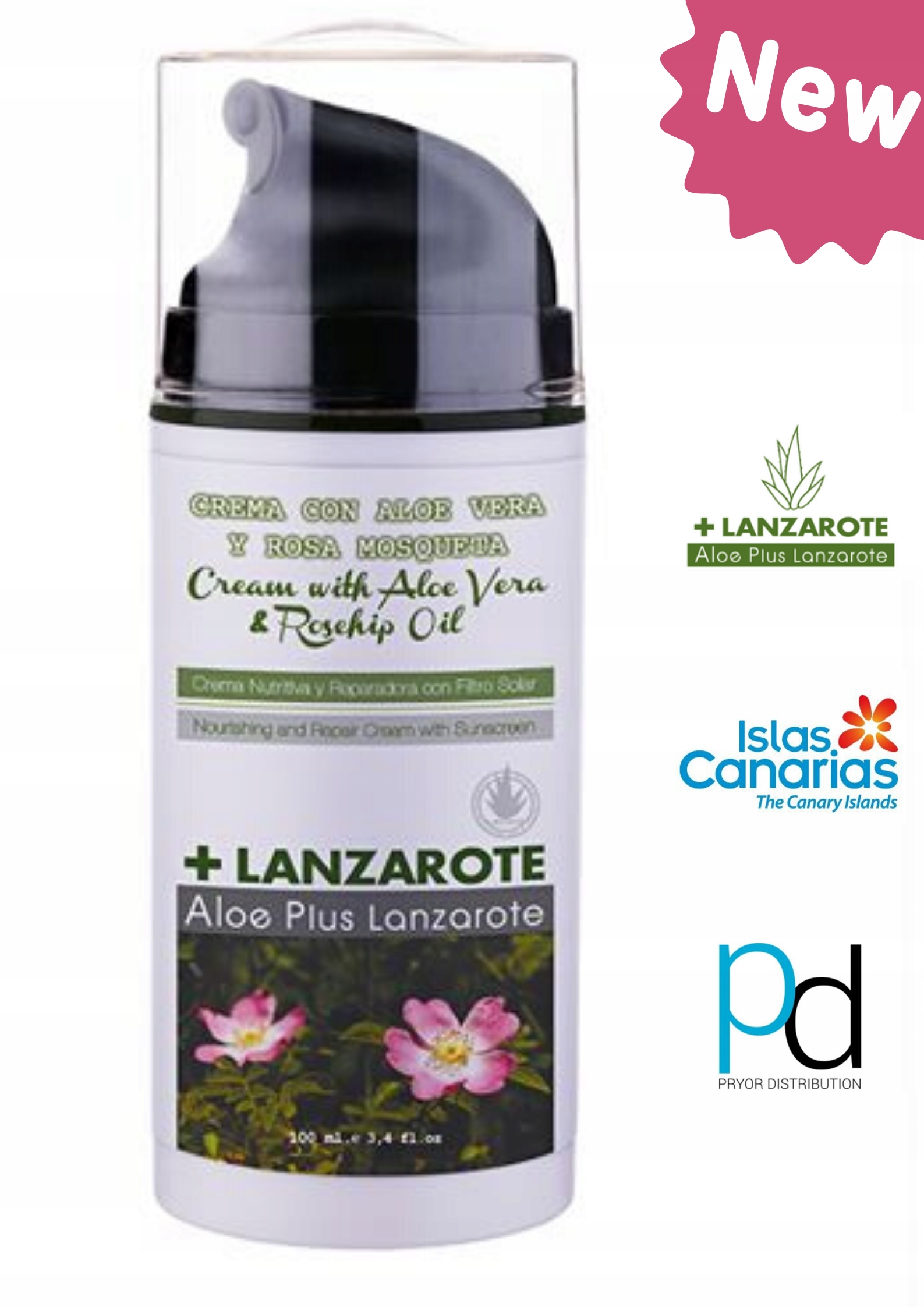 Krém s aloe vera a růžovým olejem 100ml Aloe Plus Lanzarote Oficiální Obchod