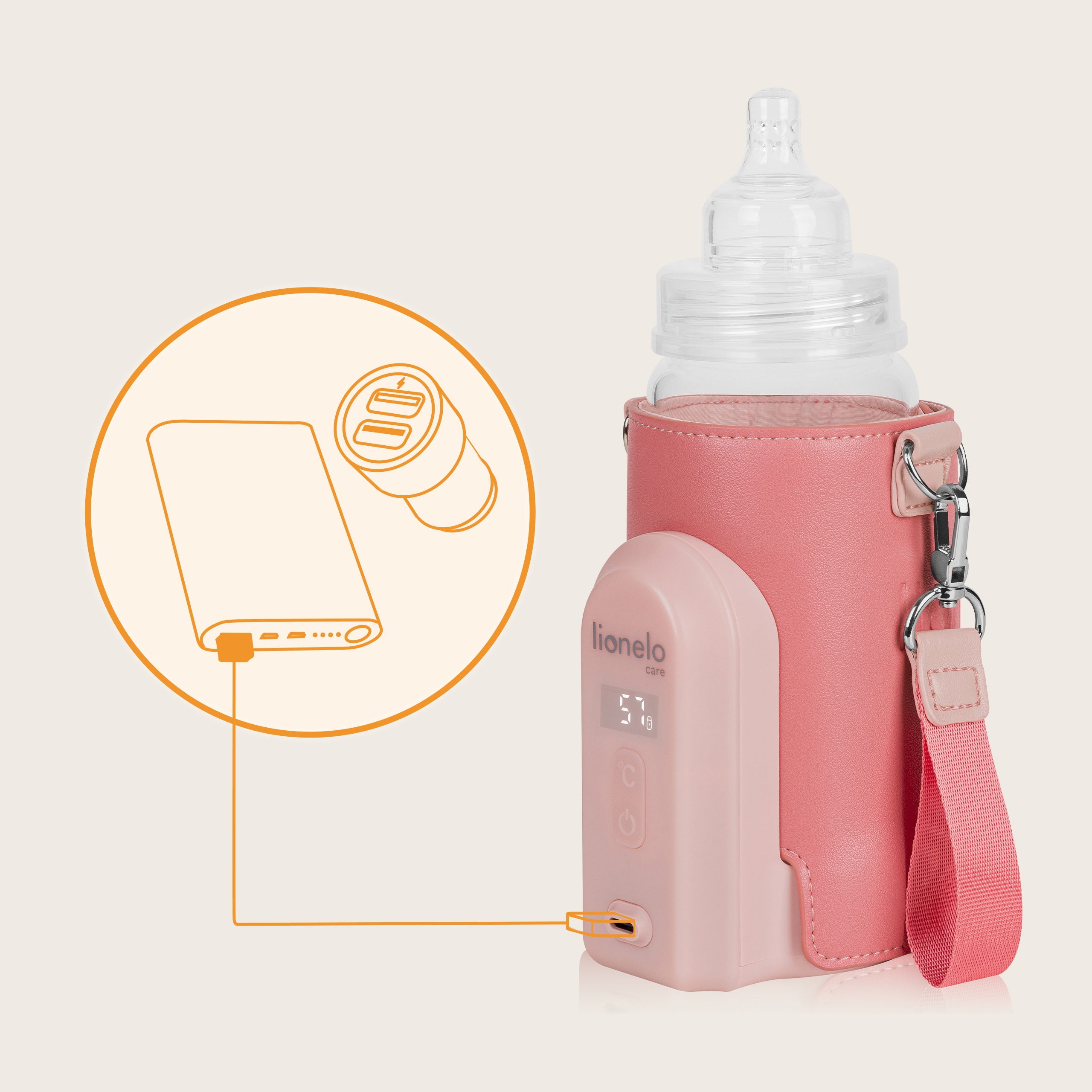 LIONELO Podgrzewacz Do Butelek USB-C LCD 5 Temperatur Dla Niemowląt — miniatura 10