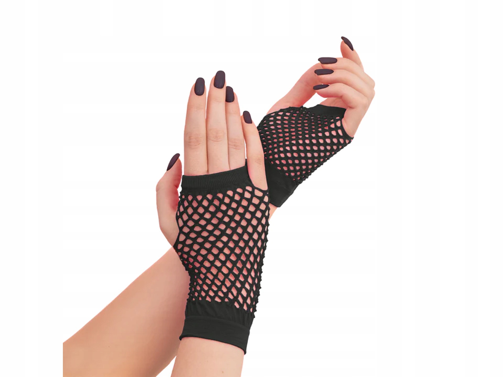 Rękawiczki karnawałowe z czarnej siatki