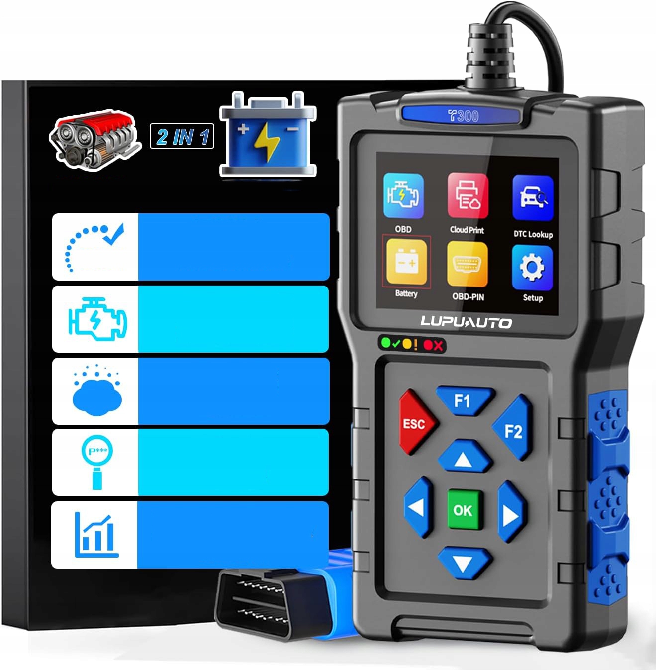 OBD2 Diagnostický Nástroj Pro Automobily Tester Motoru Automobilu Diagnostika Baterie