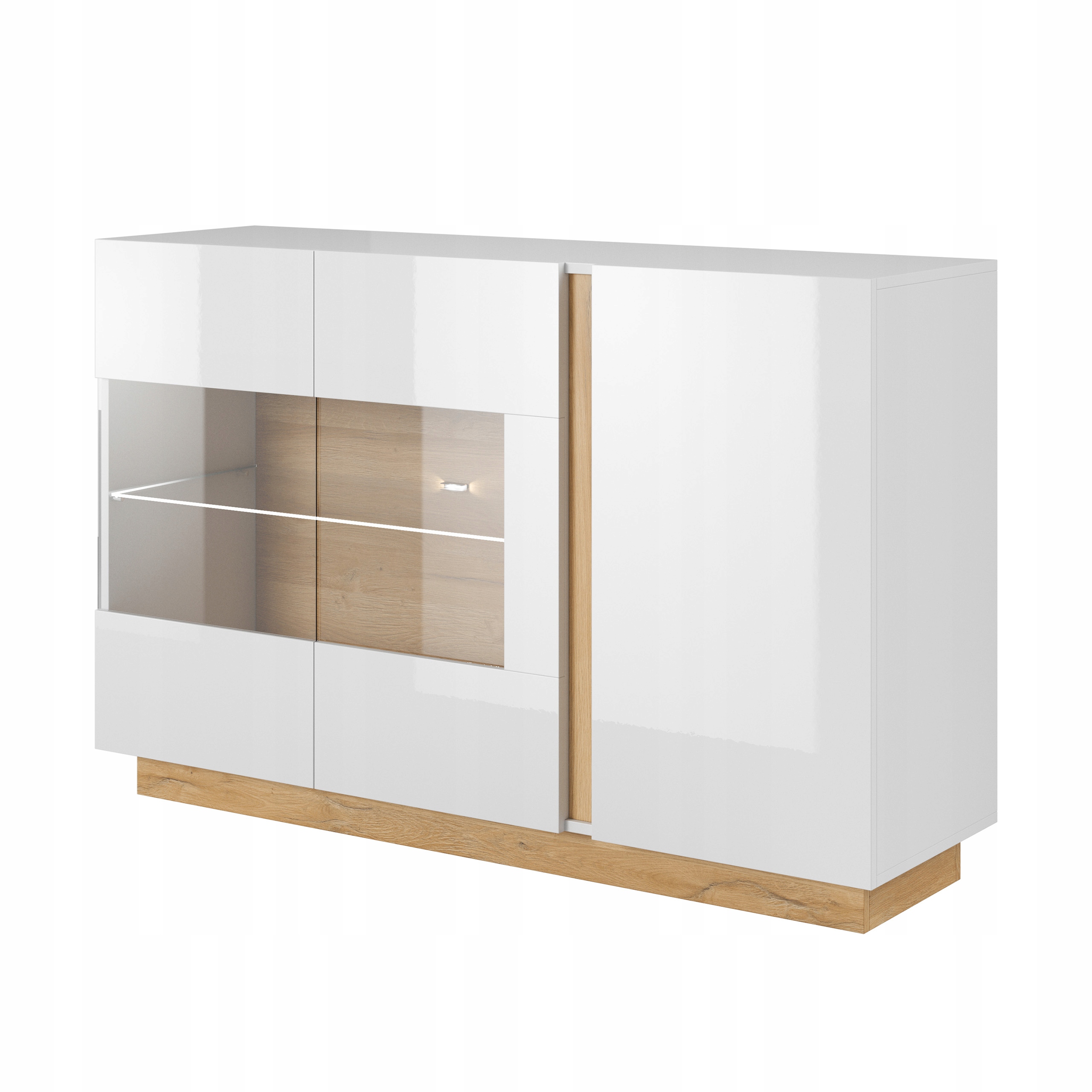 Komoda Arcetto 138 cm do obývacího pokoje Ložnice 3 Dvířka Bílá