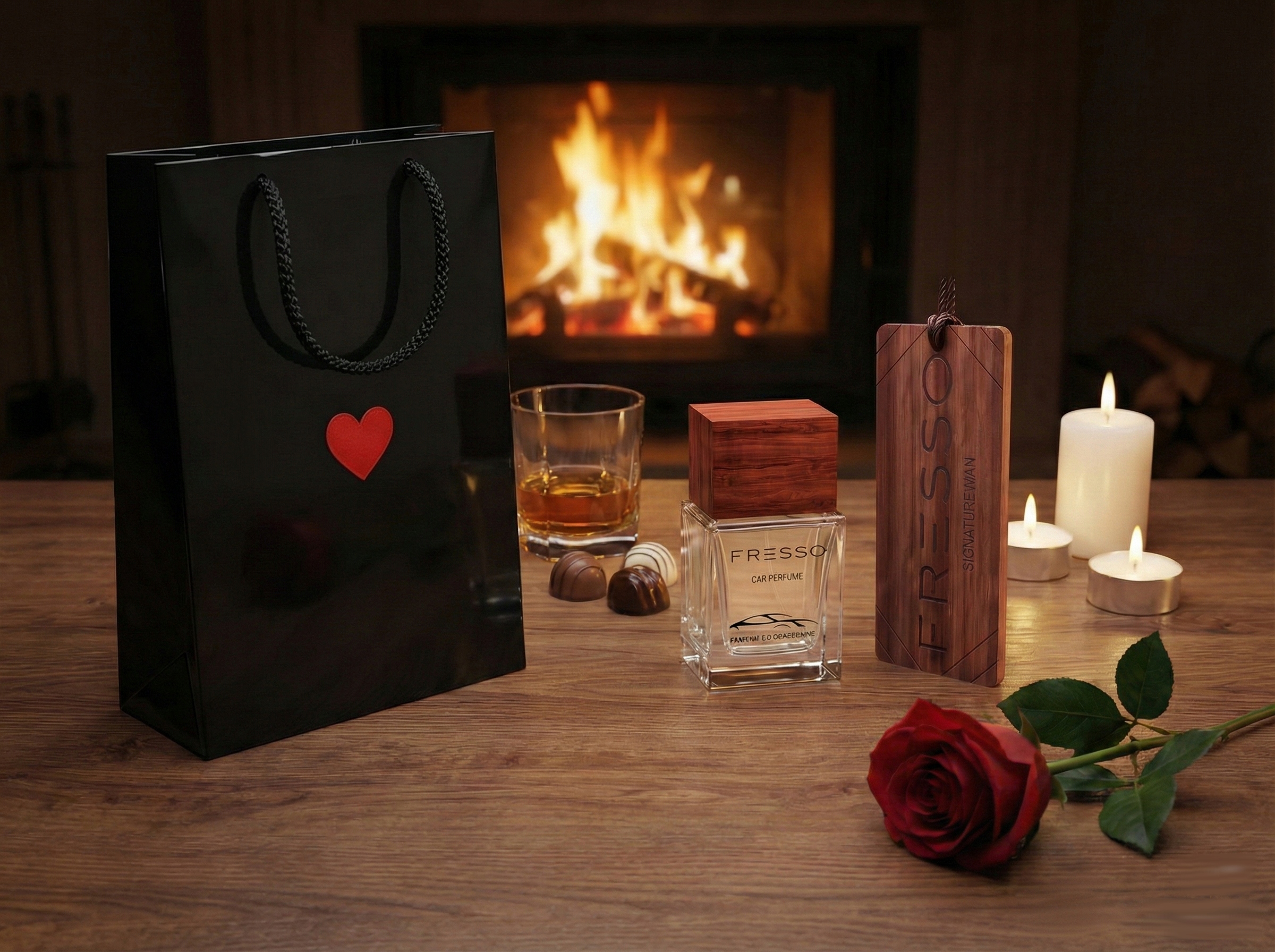 -Fresso- Zestaw prezentowy Perfumy do auta 50ml deseczka Gentleman