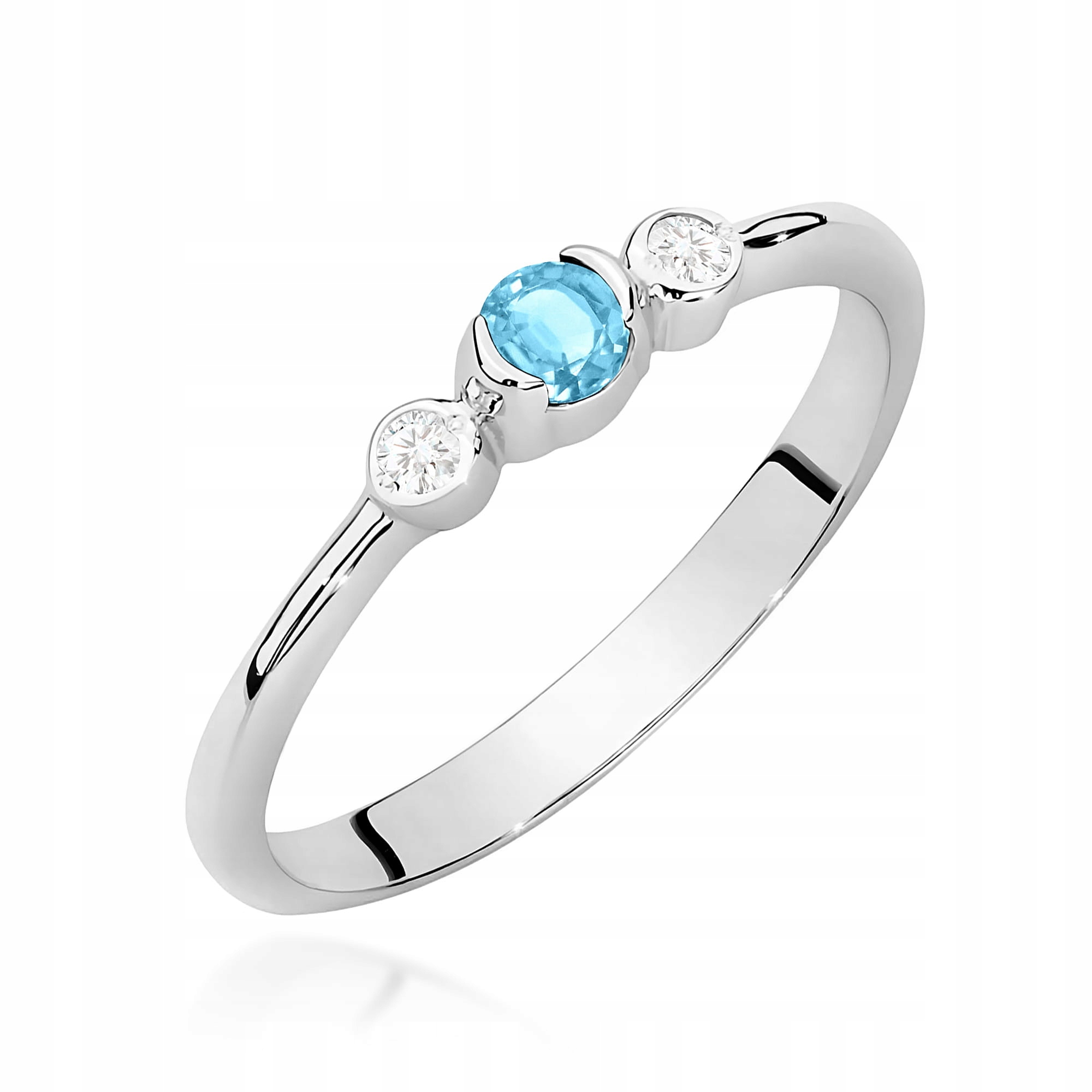 Zlatý Prstýnek 585 S Brilianty A Topazem Gravírování Bonus r25