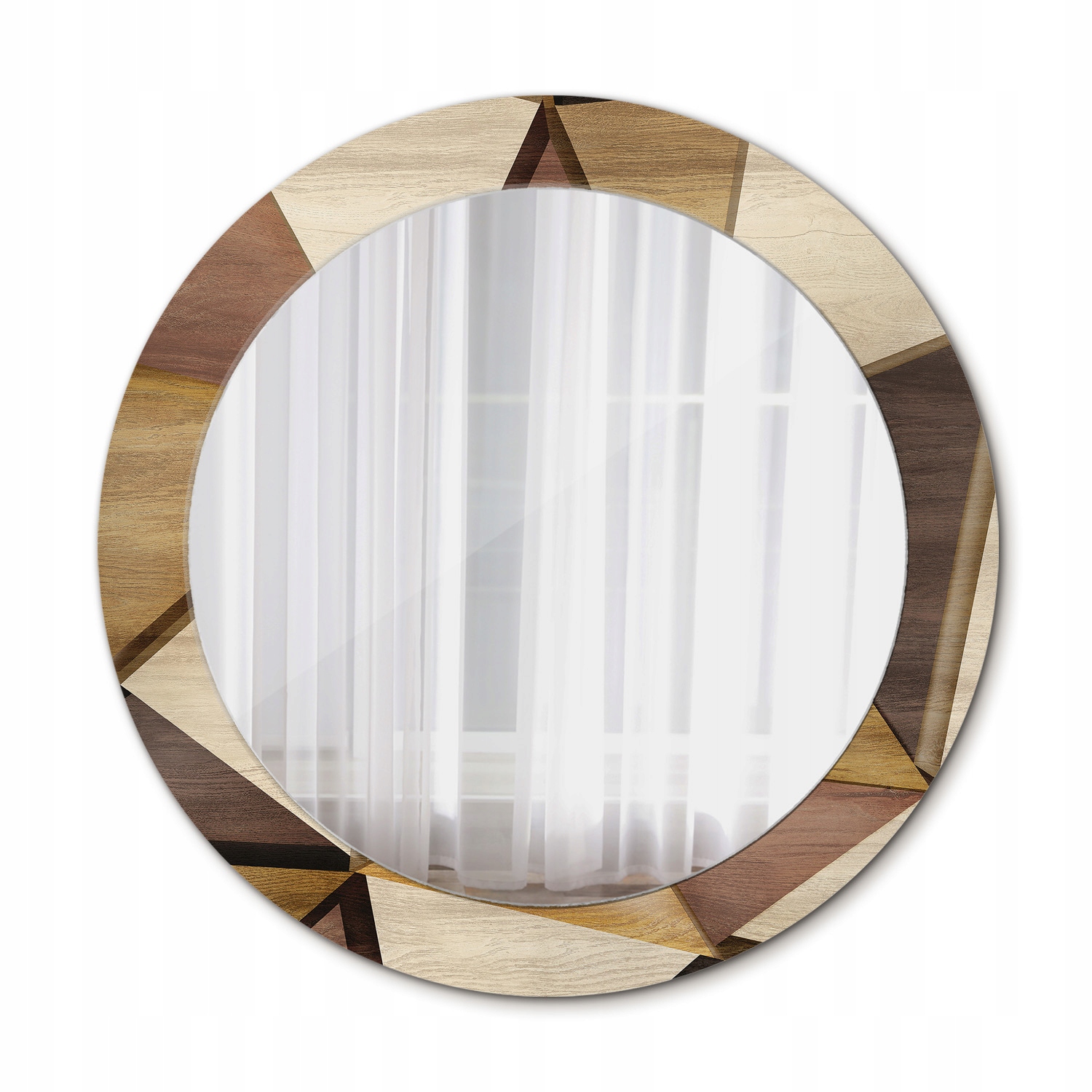 Lustro łazienkowe Geometryczne drewno 3d 70 cm