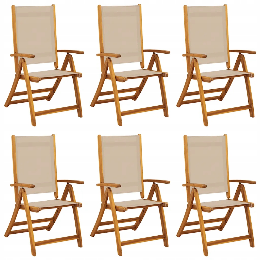 Skládací zahradní židle z akáciového a textilního dřeva, 57 x 72 x 109 cm,