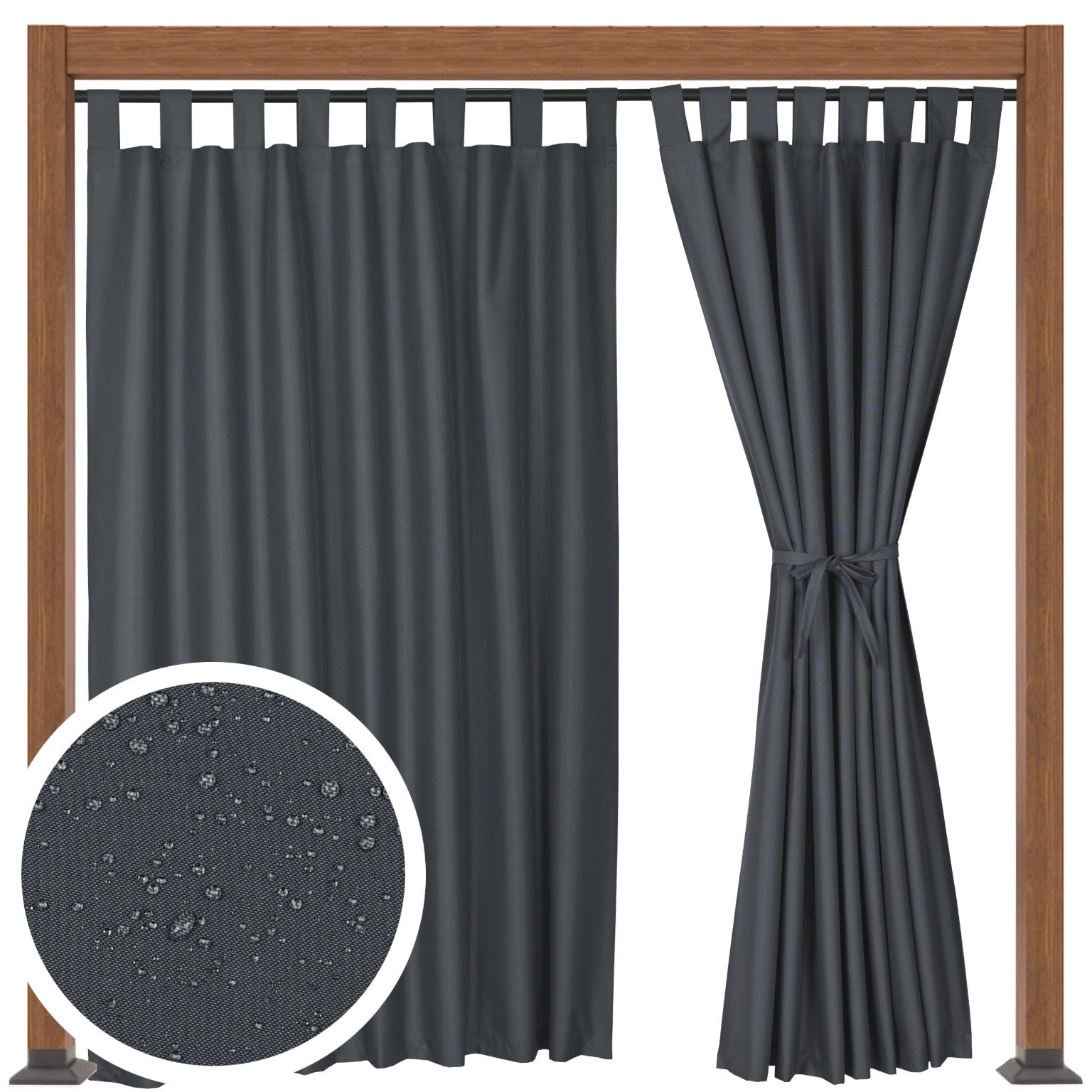 Zasłona Wodoodporna Ogrodowa Tarasowa Na Taras 155x270 grafitowa