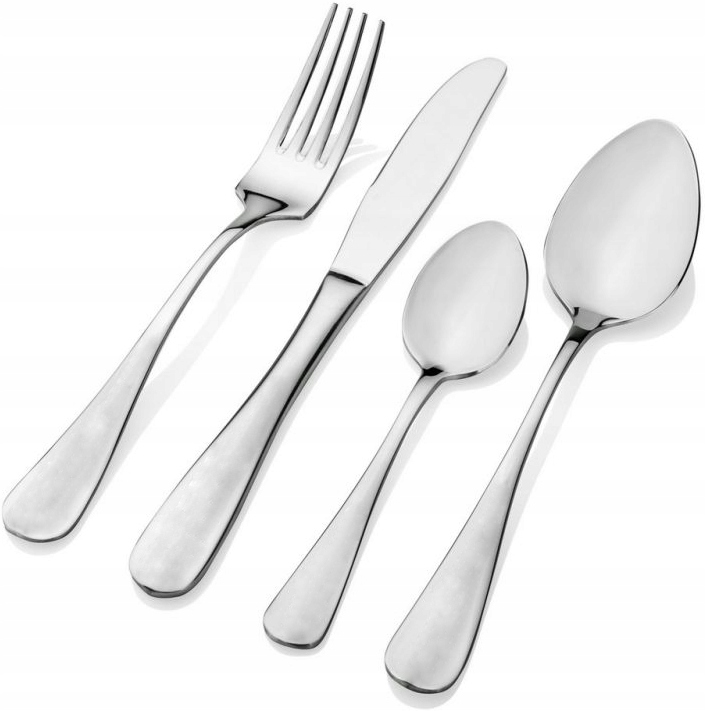 ZESTAW SZTUĆCÓW SREBRNE SZTUĆCE NIERDZEWNE NA 6 OSÓB ZESTAW 24 ELEMENTY