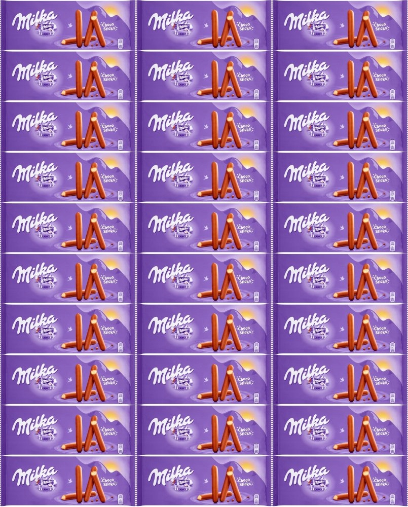 Ciastka Milka Choco Sticks, ciasteczka oblane czekoladą mleczną 112 g x50