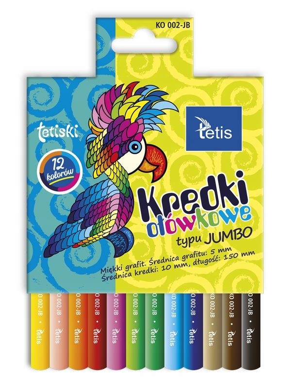 

Kredki Ołówkowe Typu Jumbo 12 Kolorów, Tetis