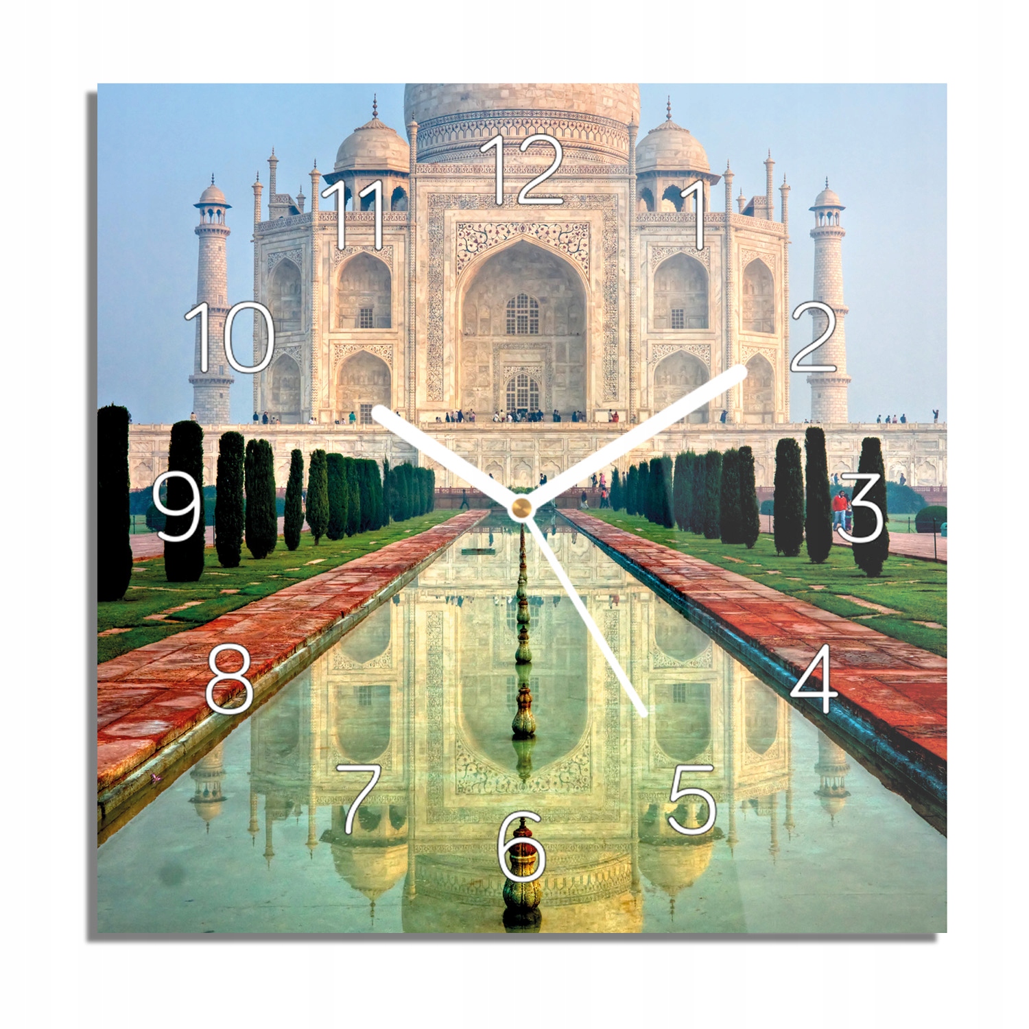 

Taj Mahal Indie foto-zegar kwadratowy 30x30 z foto