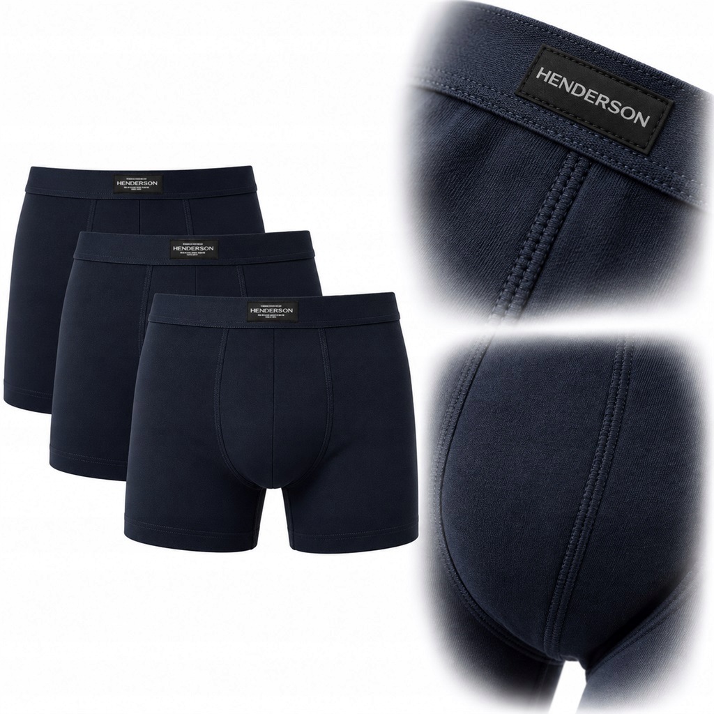Pánské boxerky s plochými švy 3-balení Henderson Main 42971 modré M Anrr