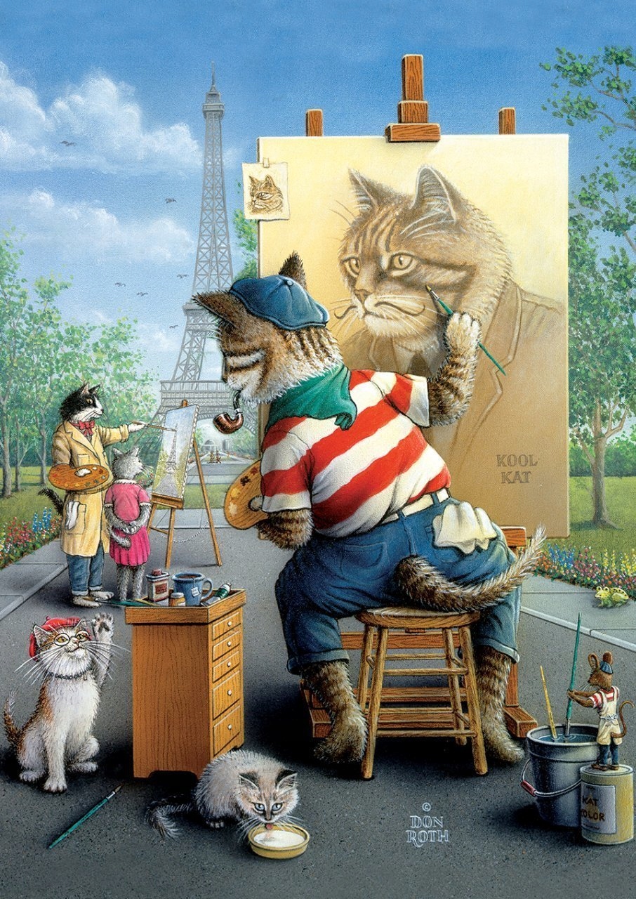 ART PUZZLE Puzzle Koci malarz 500 elementów