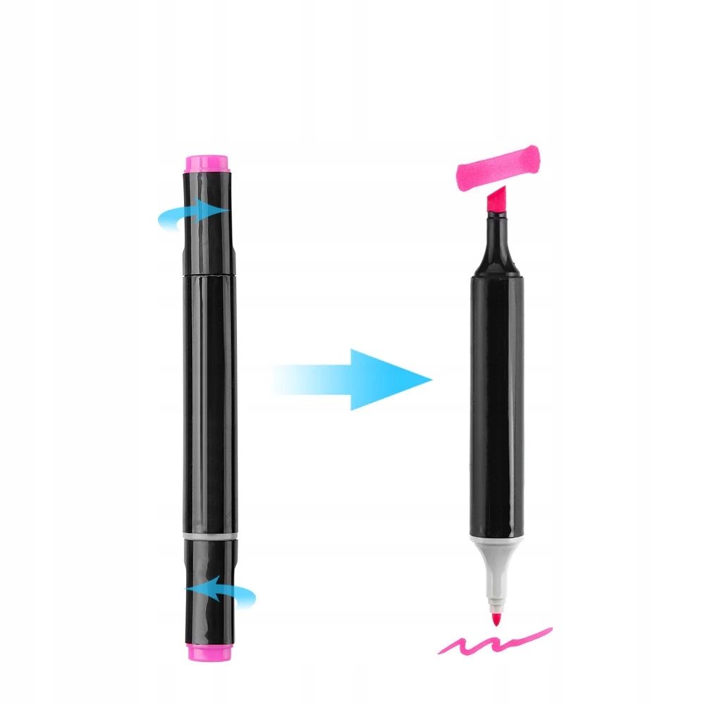 MARKERY DWUSTRONNE ALKOHOLOWE MAZAKI 60szt +gratis Kolor Wielokolorowy