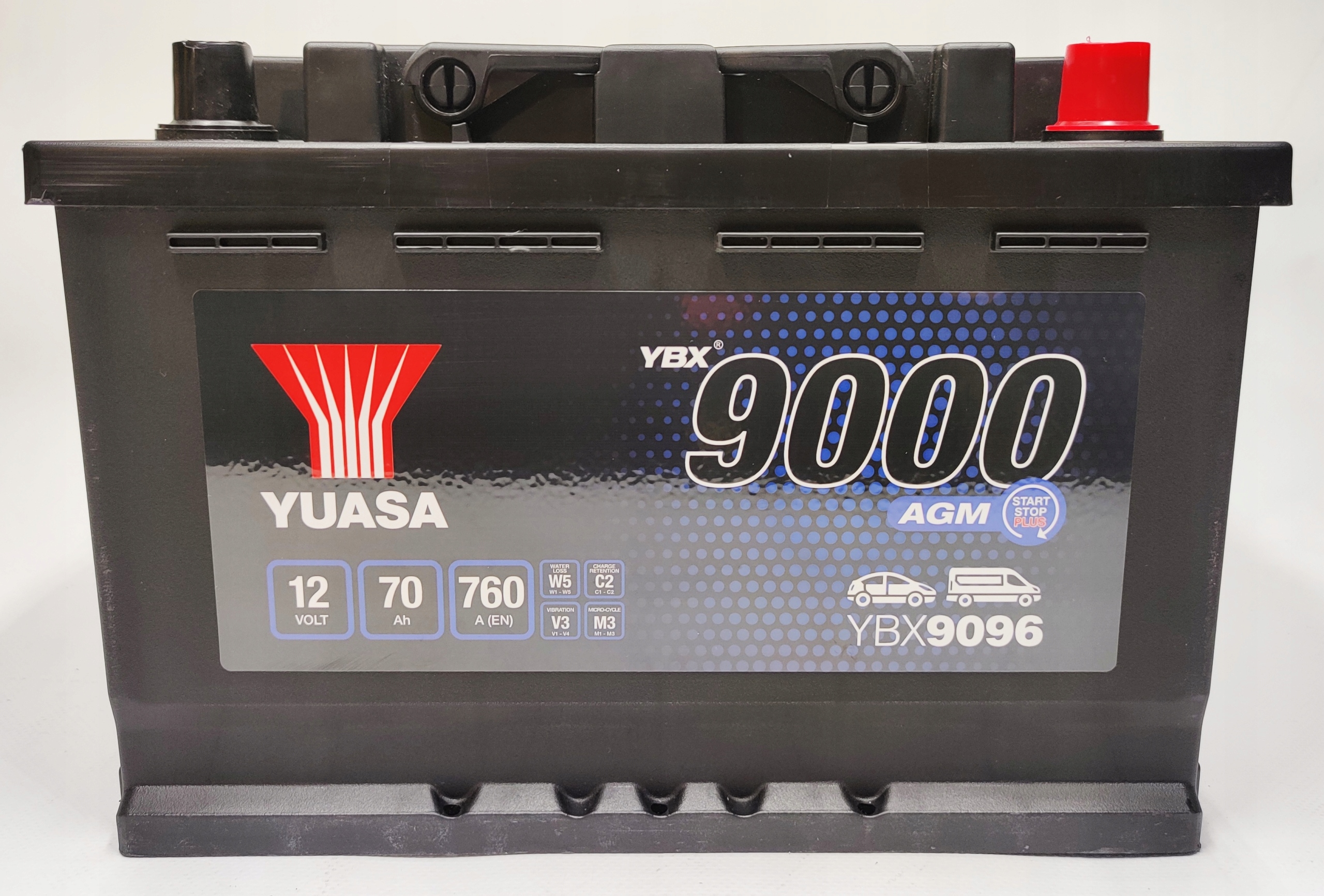 Akumulator Yuasa YBX 9096 AGM 12V 70Ah 760A P+ YBX9096 za 698,90 zł z  Tarnowskie Góry -  - (12912505950)