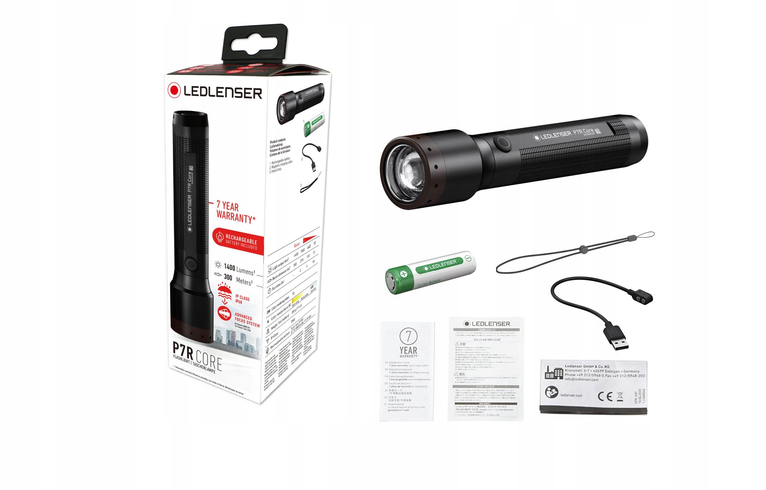 LEDLENSER P7R Core Latarka LED 1400 Lumen Akumulator Wodoodporna — miniatura 7