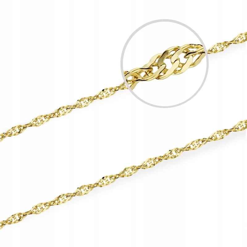 Zlatý Řetízek Singapur 585 elegantní a jemný R45 pro každodenní použití 14k 1.19g